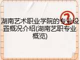 湖南艺术职业学院的专业设置概况介绍(湖南艺职专业概览)