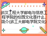 武汉工程大学邮电与信息工程学院的校园文化是什么，简介(武工大邮电学院文化)