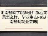 湖南警察学院毕业后就业前景怎么样，毕业生去向(湖南警院就业去向)