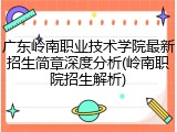 广东岭南职业技术学院最新招生简章深度分析(岭南职院招生解析)