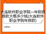 大连软件职业学院一年财政拨款大概多少钱(大连软件职业学院年拨款)