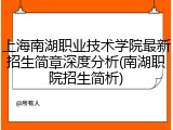 上海南湖职业技术学院最新招生简章深度分析(南湖职院招生简析)