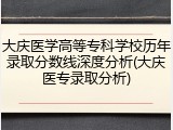 大庆医学高等专科学校历年录取分数线深度分析(大庆医专录取分析)