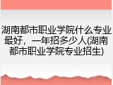 湖南都市职业学院什么专业最好,一年招多少人(湖南都市职业学院专业招生)