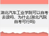湖北汽车工业学院可以自考去读吗，为什么(湖北汽院自考可行吗)