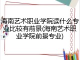 海南艺术职业学院读什么专业比较有前景(海南艺术职业学院前景专业)