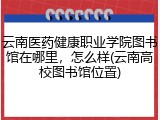 云南医药健康职业学院图书馆在哪里，怎么样(云南高校图书馆位置)