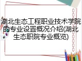 湖北生态工程职业技术学院的专业设置概况介绍(湖北生态职院专业概览)