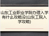 山东工业职业学院办理入学有什么攻略没(山东工院入学攻略)