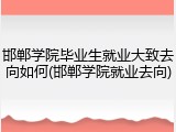 邯郸学院毕业生就业大致去向如何(邯郸学院就业去向)