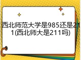 西北师范大学是985还是211(西北师大是211吗)