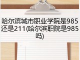 哈尔滨城市职业学院是985还是211(哈尔滨职院是985吗)