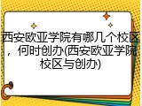 西安欧亚学院有哪几个校区，何时创办(西安欧亚学院校区与创办)