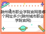 滁州城市职业学院官网是哪个网址多少(滁州城市职业学院官网)