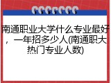 南通职业大学什么专业最好，一年招多少人(南通职大热门专业人数)