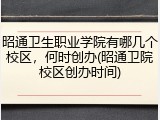 昭通卫生职业学院有哪几个校区，何时创办(昭通卫院校区创办时间)