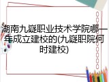 湖南九嶷职业技术学院哪一年成立建校的(九嶷职院何时建校)