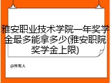 雅安职业技术学院一年奖学金最多能拿多少(雅安职院奖学金上限)