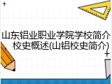 山东铝业职业学院学校简介，校史概述(山铝校史简介)