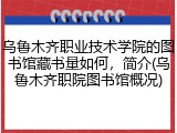 乌鲁木齐职业技术学院的图书馆藏书量如何，简介(乌鲁木齐职院图书馆概况)