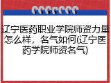 辽宁医药职业学院师资力量怎么样,名气如何(辽宁医药学院师资名气)