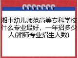 湘中幼儿师范高等专科学校什么专业最好，一年招多少人(湘师专业招生人数)