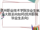 抚州职业技术学院毕业生就业大致去向如何(抚州职院毕业生去向)