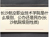 长沙航空职业技术学院是什么级别，公办还是民办(长沙航院级别性质)