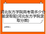 河北东方学院高考需多少分能录取呢(河北东方学院录取分数)