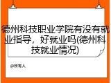 德州科技职业学院有没有就业指导，好就业吗(德州科技就业情况)