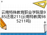 云南特殊教育职业学院是985还是211(云南特教属985211吗)