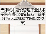 天津城市建设管理职业技术学院有哪些知名校友，简单分析(天津城建学院知名校友)