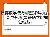 景德镇学院有哪些知名校友，简单分析(景德镇学院知名校友)