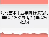 河北艺术职业学院就读期间挂科了怎么办呢？(挂科怎么办)