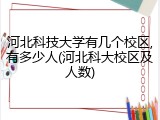 河北科技大学有几个校区,有多少人(河北科大校区及人数)