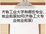 齐鲁工业大学有哪些专业，就业前景如何(齐鲁工大专业就业前景)