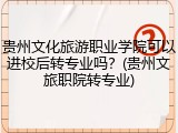 贵州文化旅游职业学院可以进校后转专业吗？(贵州文旅职院转专业)
