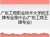 广东工商职业技术大学的王牌专业是什么(广东工商王牌专业)