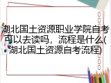 湖北国土资源职业学院自考可以去读吗,流程是什么(湖北国土资源自考流程)