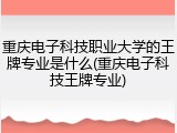 重庆电子科技职业大学的王牌专业是什么(重庆电子科技王牌专业)