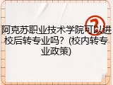 阿克苏职业技术学院可以进校后转专业吗？(校内转专业政策)