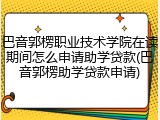 巴音郭楞职业技术学院在读期间怎么申请助学贷款(巴音郭楞助学贷款申请)
