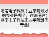 湖南电子科技职业学院最好的专业是哪个，详细阐述(湖南电子科技职业学院最优专业)