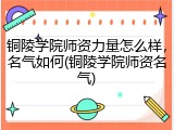 铜陵学院师资力量怎么样，名气如何(铜陵学院师资名气)