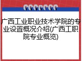 广西工业职业技术学院的专业设置概况介绍(广西工职院专业概览)