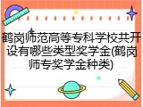 鹤岗师范高等专科学校共开设有哪些类型奖学金(鹤岗师专奖学金种类)