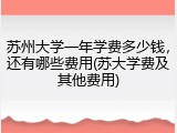 苏州大学一年学费多少钱，还有哪些费用(苏大学费及其他费用)