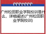广州松田职业学院校训是什么,详细阐述(广州松田职业学院校训)
