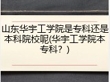 山东华宇工学院是专科还是本科院校呢(华宇工学院本专科？)