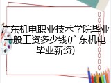 广东机电职业技术学院毕业一般工资多少钱(广东机电毕业薪资)